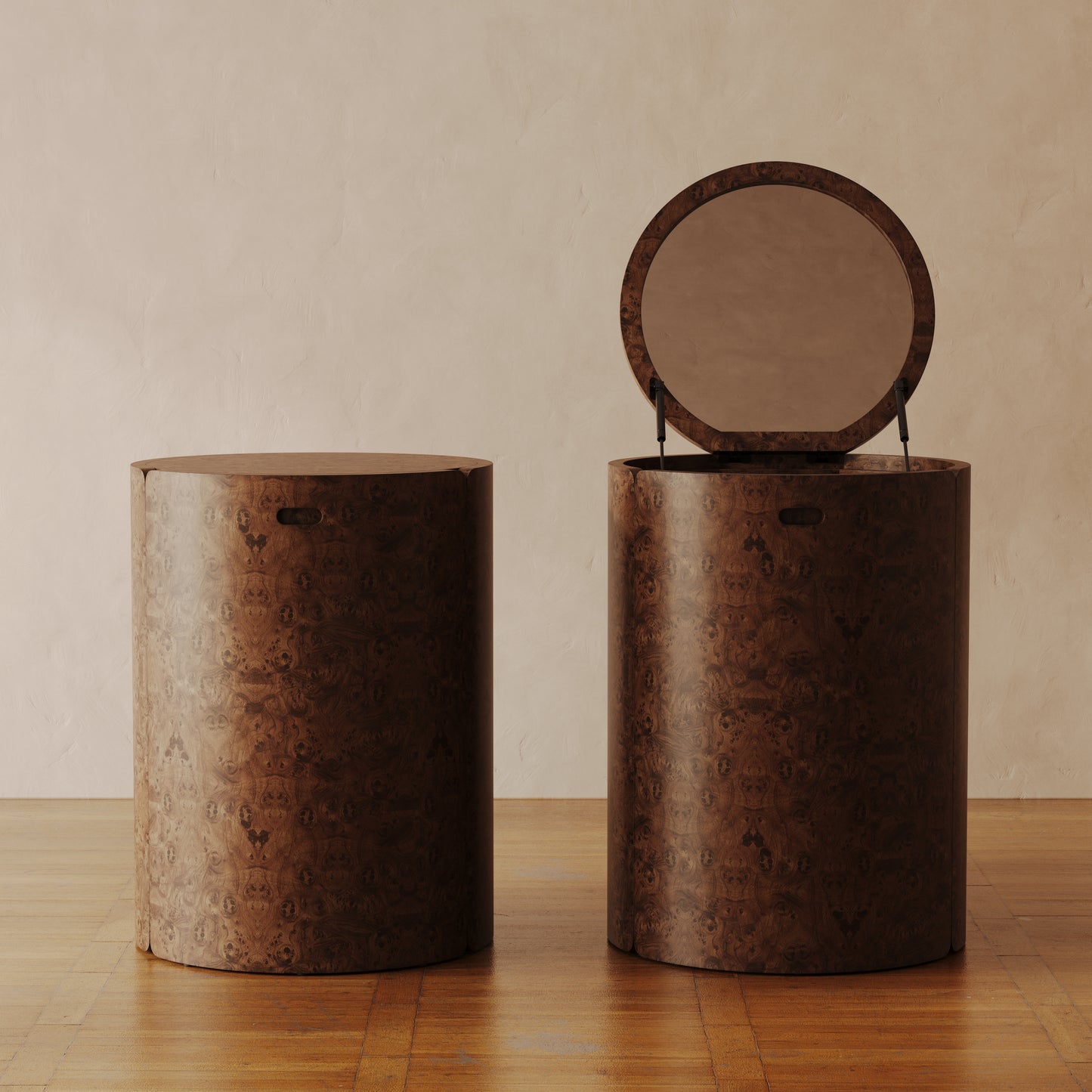 Alma Vanity Set in Burl Wood