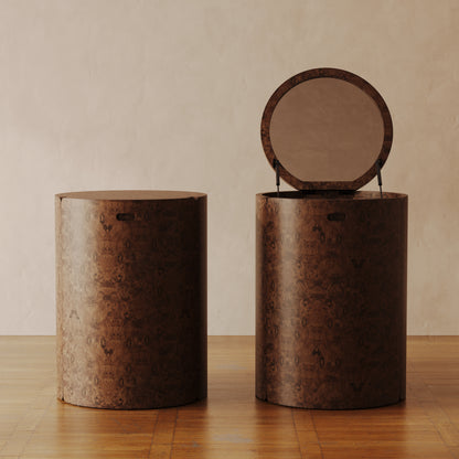 Alma Vanity Set in Burl Wood