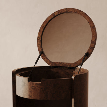 Alma Vanity Set in Burl Wood